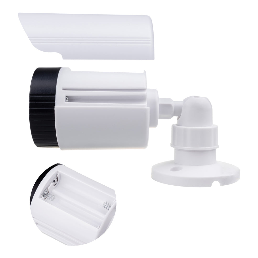 Cámara tubular falsa, diodos IR LED, blanca, alimentación 2xAA (no incluidas), ABS, IR1800 W