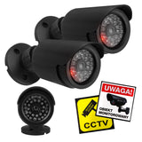 Juego de dos cámaras tubulares falsas, diodos IR LED, negras, alimentación 2xAA (no incluidas), ABS, IR1800 BT