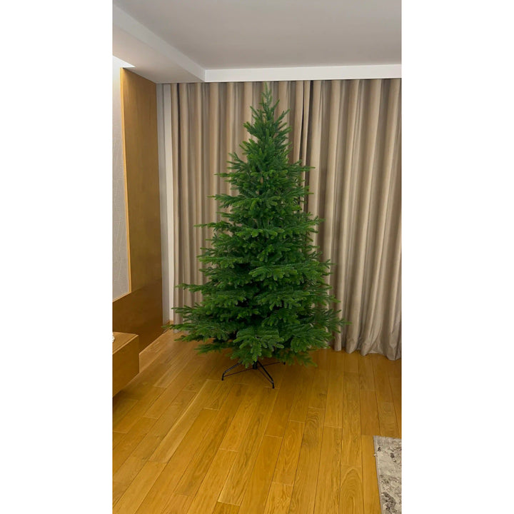Árbol de Navidad artificial, abeto del Cáucaso natural, PVC + PE, altura 220 cm