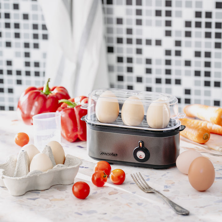 Cocedor de huevos Mesko para 3 huevos, potencia 210W, fase de cocción seleccionable, indicador luminoso, MS 4485