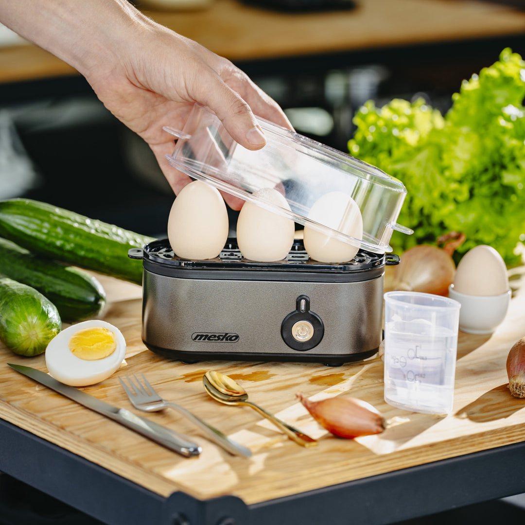 Cocedor de huevos Mesko para 3 huevos, potencia 210W, fase de cocción seleccionable, indicador luminoso, MS 4485