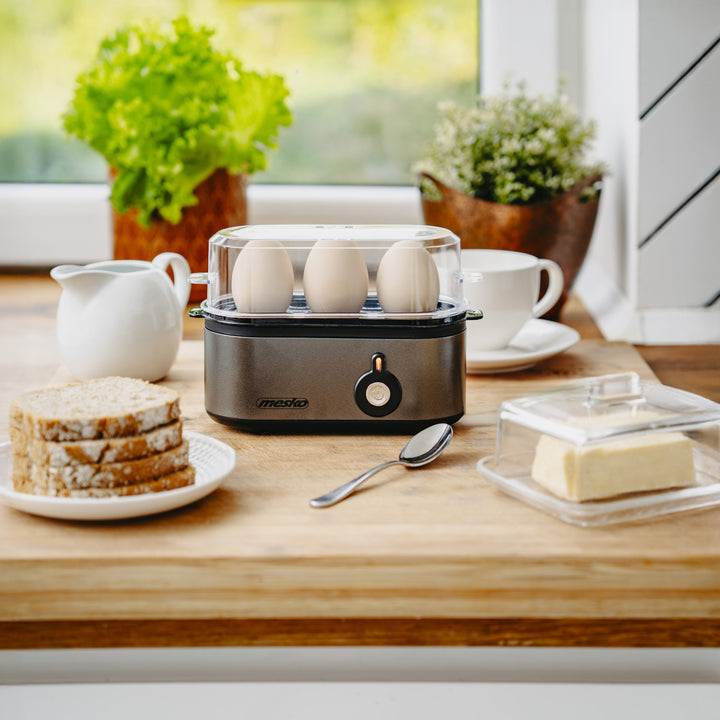 Cocedor de huevos Mesko para 3 huevos, potencia 210W, fase de cocción seleccionable, indicador luminoso, MS 4485