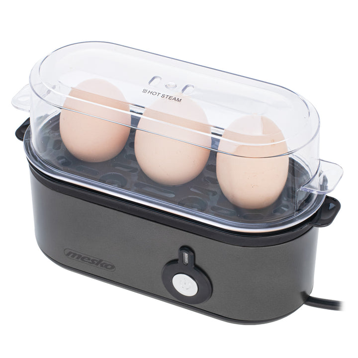 Cocedor de huevos Mesko para 3 huevos, potencia 210W, fase de cocción seleccionable, indicador luminoso, MS 4485
