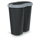 Papelera Compacta R Duo, gris/negro, capacidad 40L, un compartimento, dos tapas, NDRF40-429U_S411