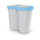 Cubo de basura Compacta B Duo, azul/achemira, capacidad 40L, un compartimento, dos tapas, versión para montaje en pared, NDBS40-2717C_427C