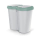 Cubo de basura Compacta B Duo, verde/achemira, capacidad 40L, un compartimento, dos tapas, versión para montaje en pared, NDBS40-5575C_427C