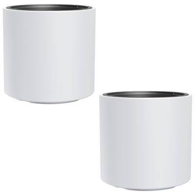 HEOS maceta a prueba de heladas, blanco, con inserto, capacidad 31L, mate, DBHER470, 2 piezas