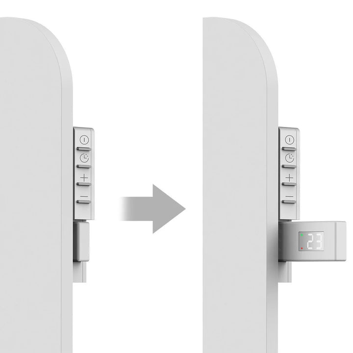 Calefactor infrarrojo Cronos, 450W, con termostato y mando a distancia, regulable de 10°C a 50°C, baja pérdida de energía, Titanio CR-500