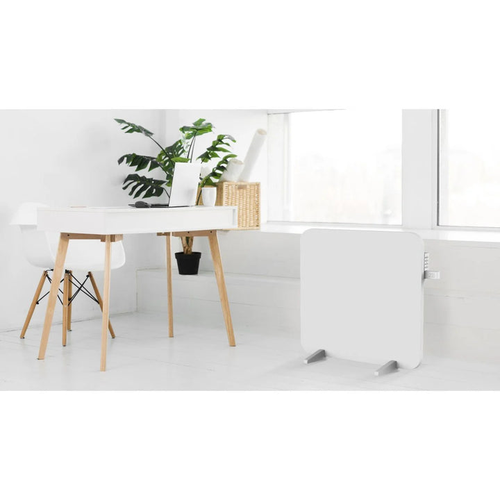 Calefactor infrarrojo Cronos, 450W, con termostato y mando a distancia, regulable de 10°C a 50°C, baja pérdida de energía, Titanio CR-500