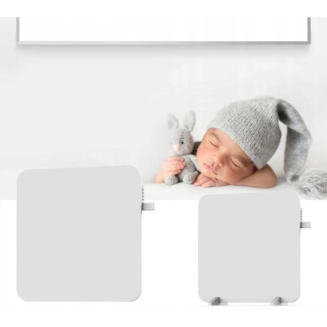 Calefactor infrarrojo Cronos, 450W, con termostato y mando a distancia, regulable de 10°C a 50°C, baja pérdida de energía, Titanio CR-500