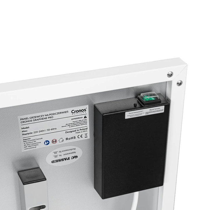 Calefactor por infrarrojos Cronos, 700 W, mando a distancia, superficie mate, ultrafino, calefacción económica, Graphene PRO CGP-700TWP