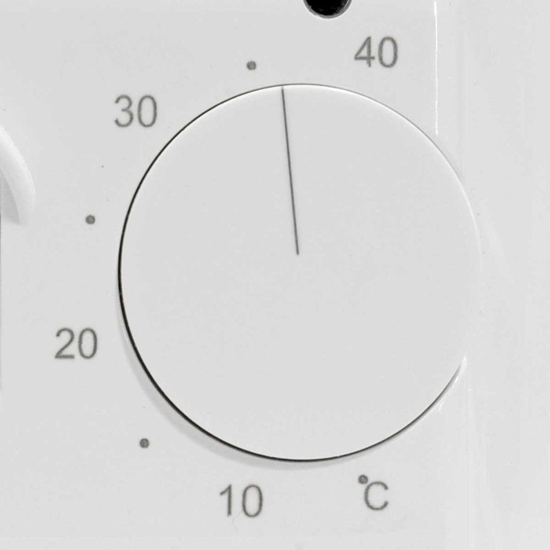 Termostato para lámina, estera calefactora Cronos, rango 5°C - 40°C, montaje empotrado, sonda NTC de 3 metros, AC308/M5