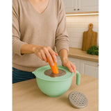 Práctico bol de cocina, plástico, 2 ralladores de acero, menta, 5612066512