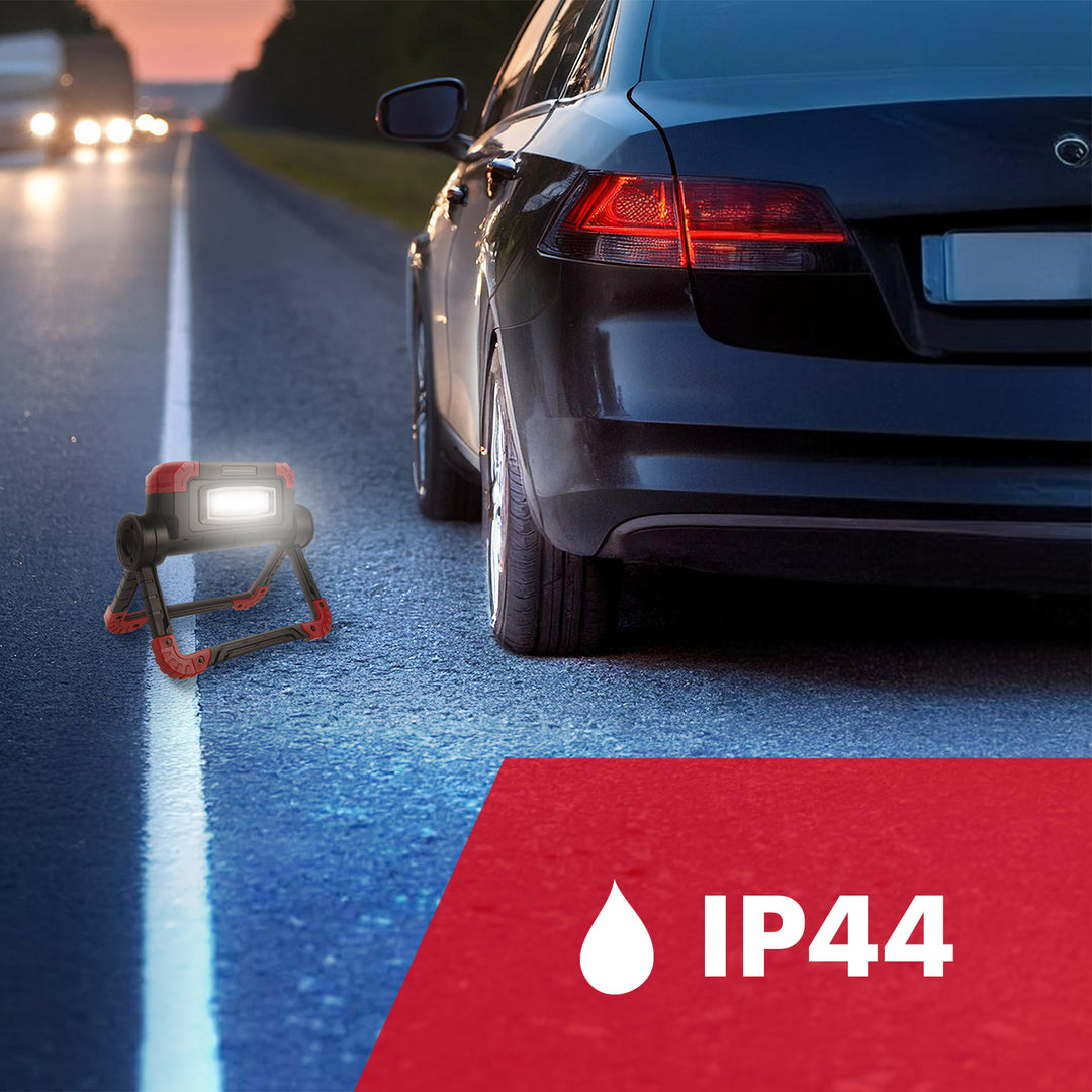 Lámpara de trabajo Maclean LED COB, 300 lm, 3 modos de iluminación, temperatura de color 6500K, MCE439 + 4 pilas Varta Industrial AA