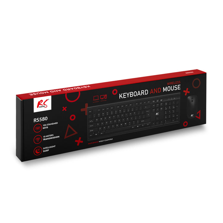 Teclado + ratón inalámbricos COMBO NanoRS, RS580 + 2 pilas alcalinas AAA Varta Industrial