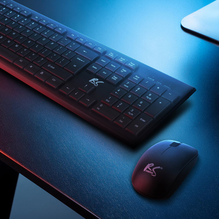 Teclado + ratón inalámbricos COMBO NanoRS, RS580 + 2 pilas alcalinas AAA Varta Industrial