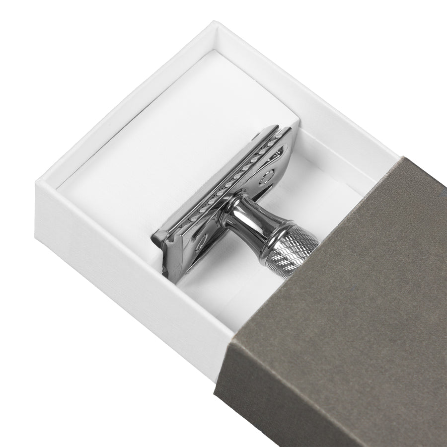 Navaja tradicional, hoja de afeitar, latón cromado, MÜHLE R89