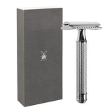 Navaja tradicional, hoja de afeitar, latón cromado, MÜHLE R89