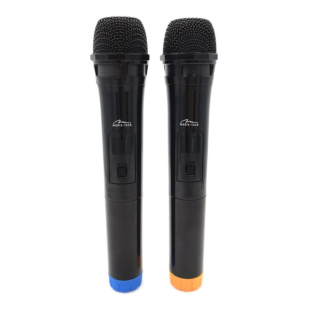 Dos micrófonos inalámbricos con receptor USB para altavoz con función karaoke, Mediatech MT395