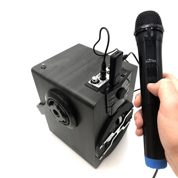 Dos micrófonos inalámbricos con receptor USB para altavoz con función karaoke, Mediatech MT395