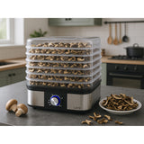 Secador de lafe, para setas, frutas, verduras, 250W, 5 tamices, control de temperatura, NutriDry