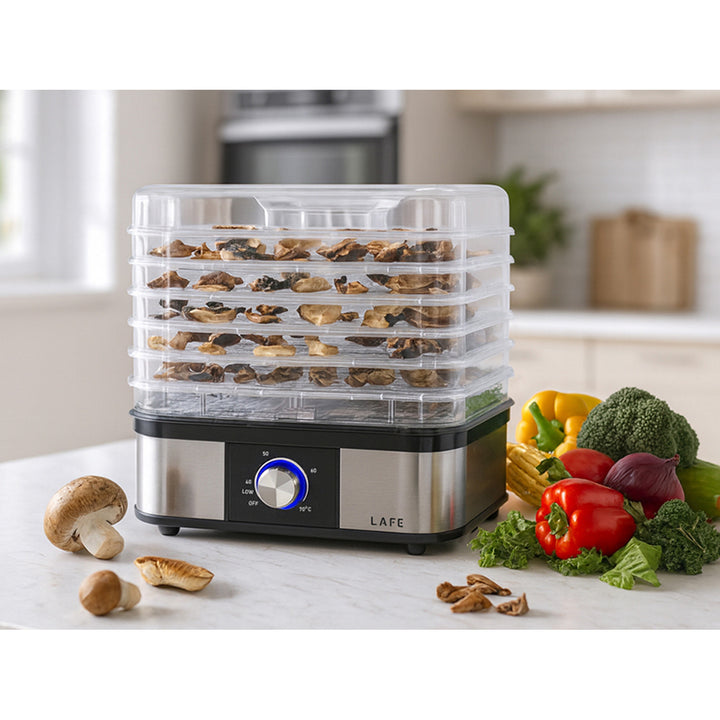 Secador de lafe, para setas, frutas, verduras, 250W, 5 tamices, control de temperatura, NutriDry