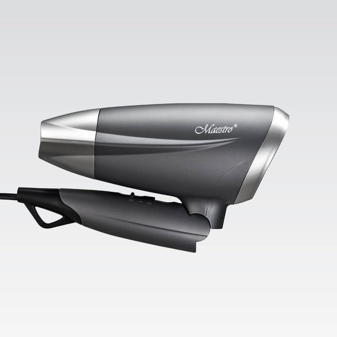 Secador de pelo Maestro, potencia 1400W, mango plegable, 2 velocidades de aire, concentrador, MR-207