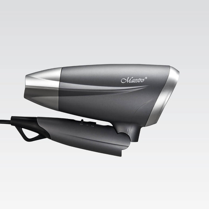 Secador de pelo Maestro, potencia 1400W, mango plegable, 2 velocidades de aire, concentrador, MR-207