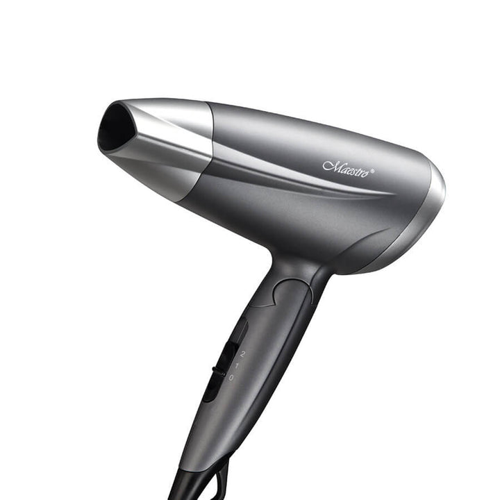 Secador de pelo Maestro, potencia 1400W, mango plegable, 2 velocidades de aire, concentrador, MR-207