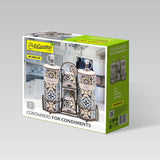 Holiday in Porto Maestro juego de especias de cerámica, 5 elementos, capacidad 2x100ml y 2x300ml, Con soporte de metal, MR-20005-04S