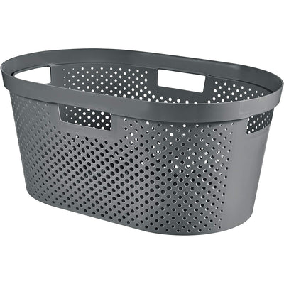 Curver Infinity Reciclado mangle / cesta de lavandería, 40L de capacidad, gris oscuro, 100% reciclado, 245675