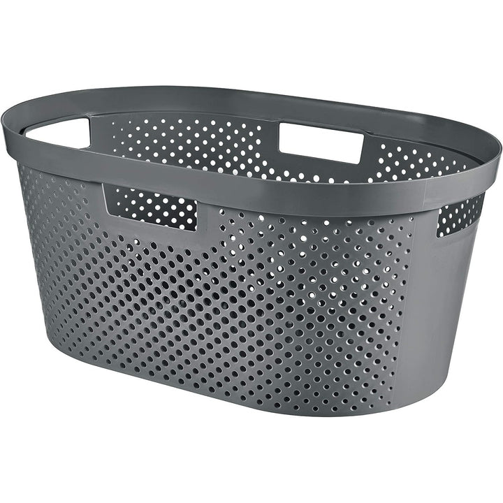 Curver Infinity Reciclado mangle / cesta de lavandería, 40L de capacidad, gris oscuro, 100% reciclado, 245675