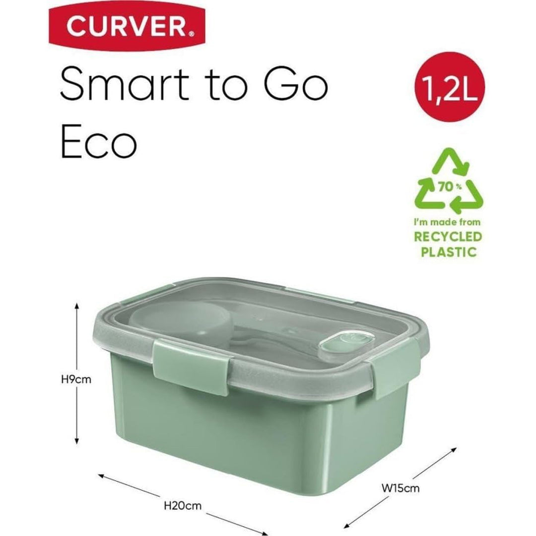 Recipiente Curver para alimentos, tapa hermética, válvula en la tapa, 100% reciclado, apto para microondas, 250003