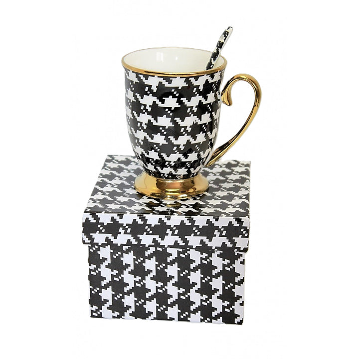Taza Pepite Oro Mango Base Cuchara Porcelana Exclusiva, Reina Isabel