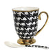 Taza Pepite Oro Mango Base Cuchara Porcelana Exclusiva, Reina Isabel