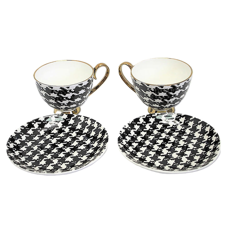 Tazas espresso 2+2 Pepite Gold Accents Porcelana, Reina Isabel