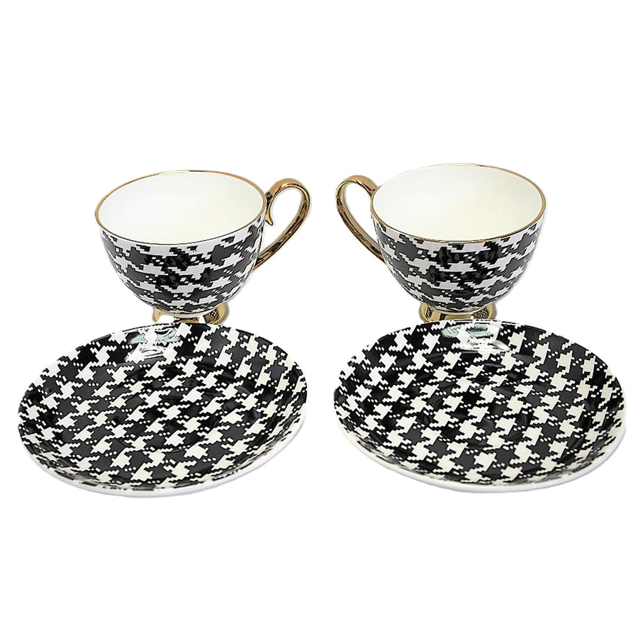 Tazas espresso 2+2 Pepite Gold Accents Porcelana, Reina Isabel