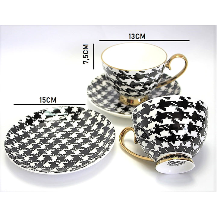 Tazas espresso 2+2 Pepite Gold Accents Porcelana, Reina Isabel