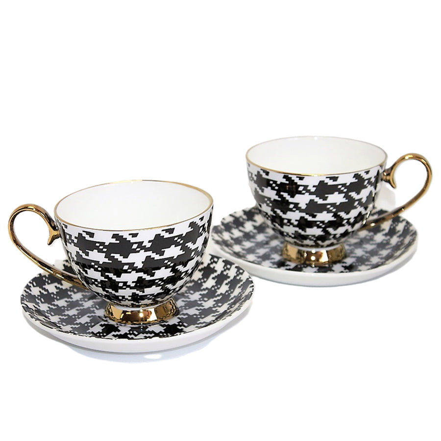 Tazas espresso 2+2 Pepite Gold Accents Porcelana, Reina Isabel