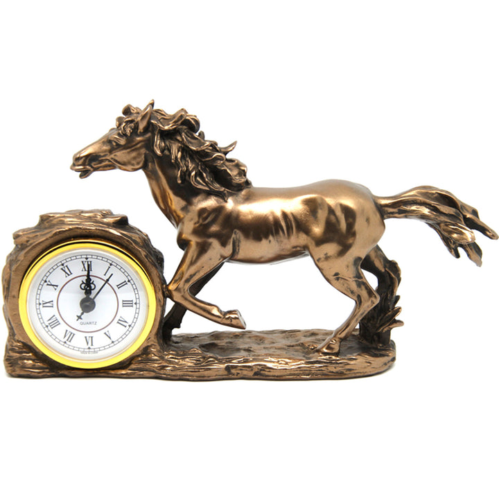 Figurita Caballo Galopante, Reloj, Decoración de Mesa Marrón, Reina Isabel