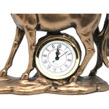 Estatuilla de caballo de pie, reloj, escultura decorativa de bronce, Reina Isabel