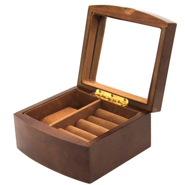 Joyero, madera, marrón, organizador, compartimentos, Reina Isabel