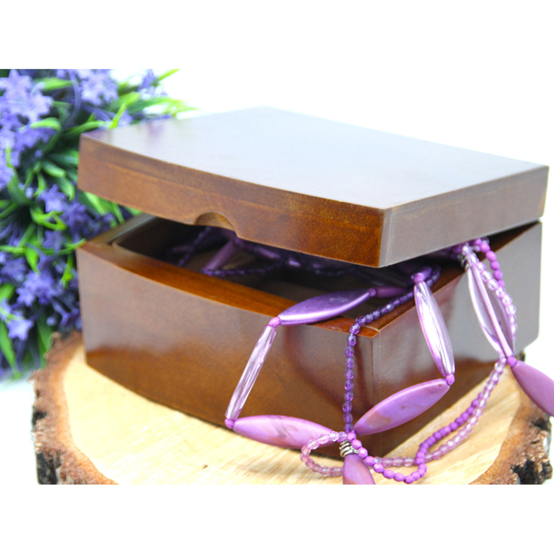 Joyero, madera, marrón, organizador, compartimentos, Reina Isabel