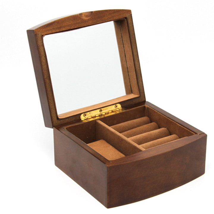 Joyero, madera, marrón, organizador, compartimentos, Reina Isabel