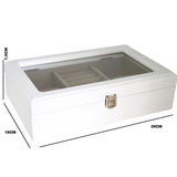 Joyero, madera, blanco, organizador, compartimentos, tapa de cristal, Reina Isabel