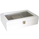 Joyero, madera, blanco, organizador, compartimentos, tapa de cristal, Reina Isabel