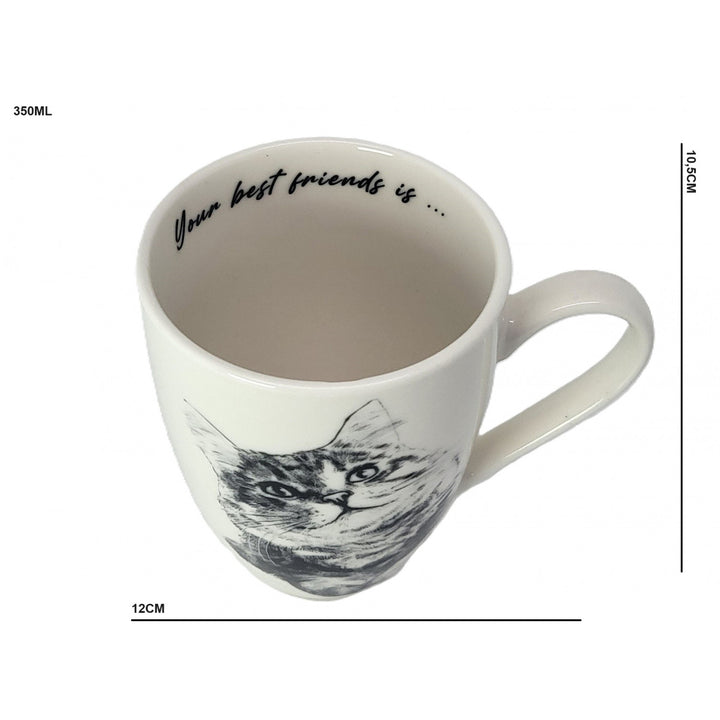 Taza de porcelana Reina Isabel, gato siberiano, 350ml, Q1-05201