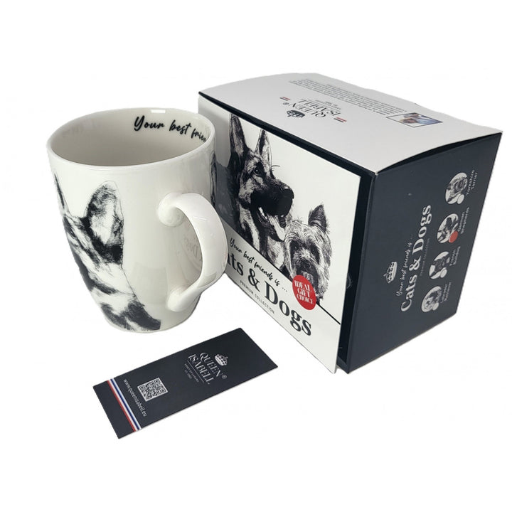 Taza de porcelana Reina Isabel, Pastor alemán, 350ml, Q1-05232