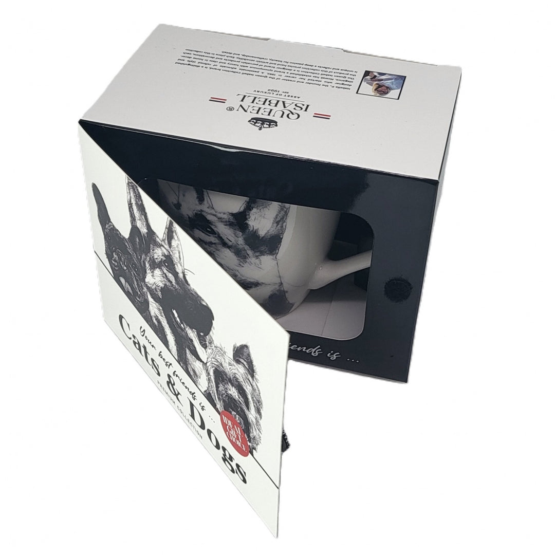 Taza de porcelana Reina Isabel, Pastor alemán, 350ml, Q1-05232