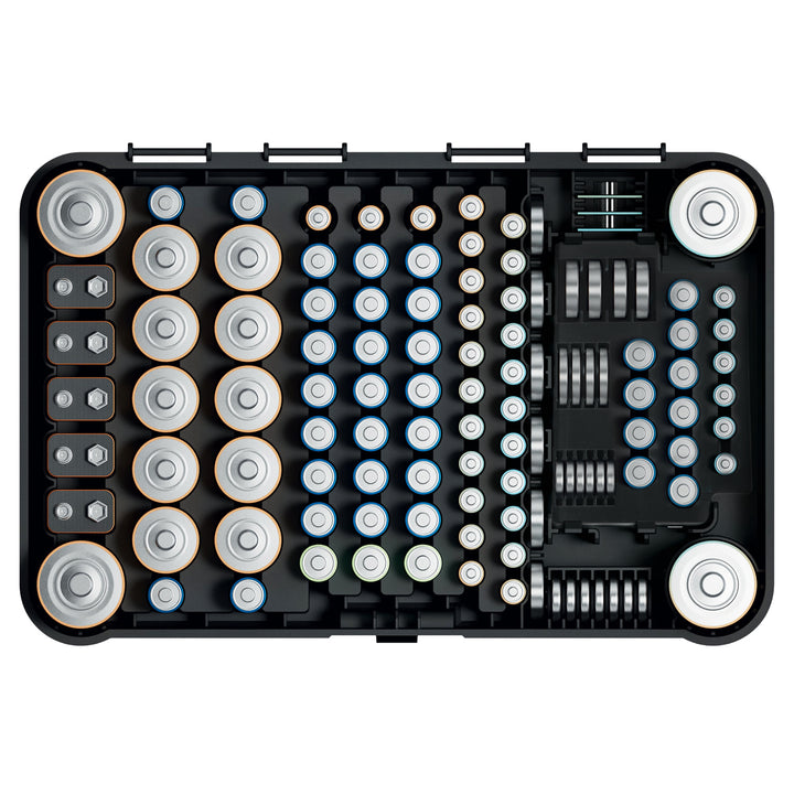 Organizador de pilas GreenBlue, tapa transparente, 115 espacios, Varta Box GB189, 3 piezas